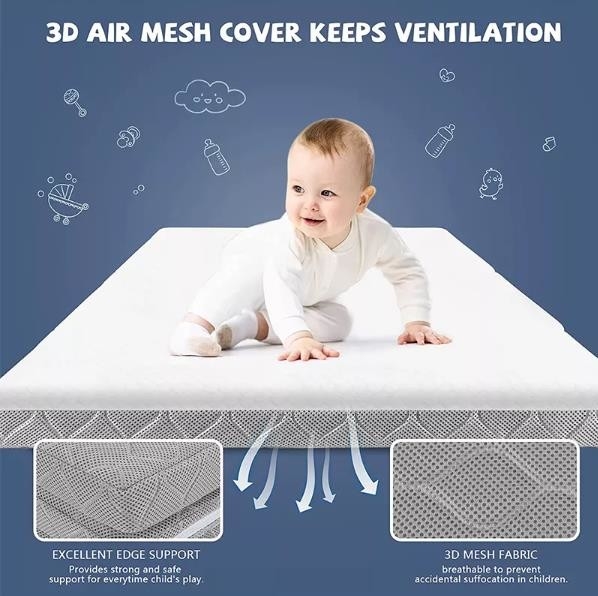 Breathe Safe Mini Washable Crib Mattress Size Customized Air Fiber Foam